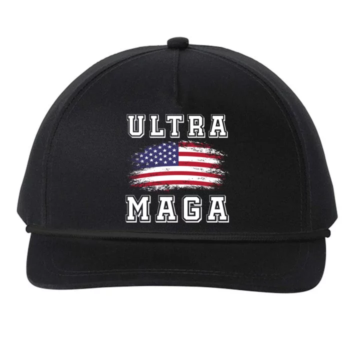 Ultra Maga Trump Vintage American 4th Of July Trump 2024 Funny Gift Snapback Five-Panel Rope Hat