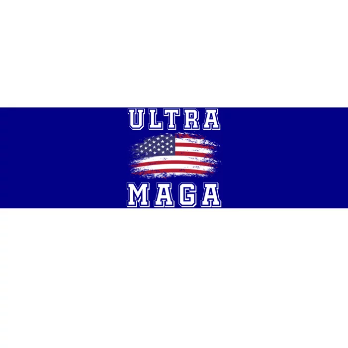 Ultra Maga Trump Vintage American 4th Of July Trump 2024 Funny Gift Bumper Sticker