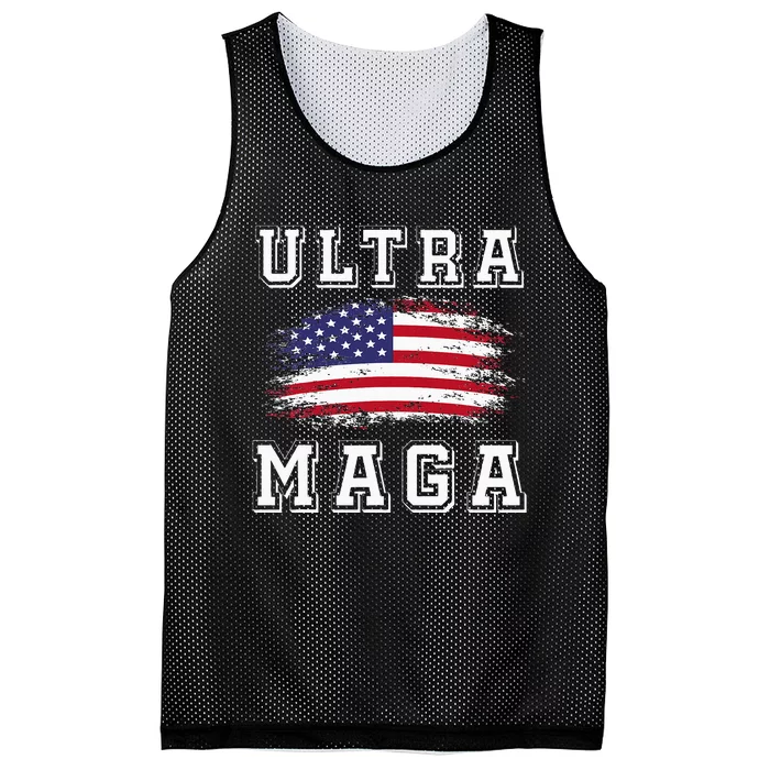 Ultra Maga Trump Vintage American Trump 2024 Mesh Reversible Basketball Jersey Tank