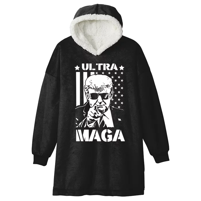 Ultra Maga Trump 2024: Unleash The Republican Spirit Hooded Wearable Blanket