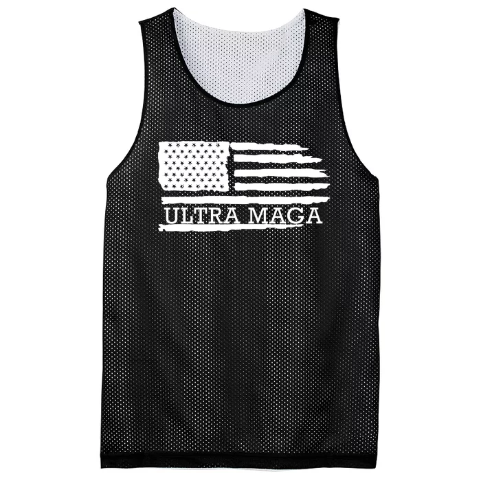 Ultra Maga: Trump 2024 Republican Revival Mesh Reversible Basketball Jersey Tank