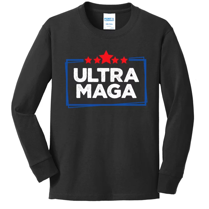 Ultra Maga: Trump 2024 Uniting Republicans Kids Long Sleeve Shirt