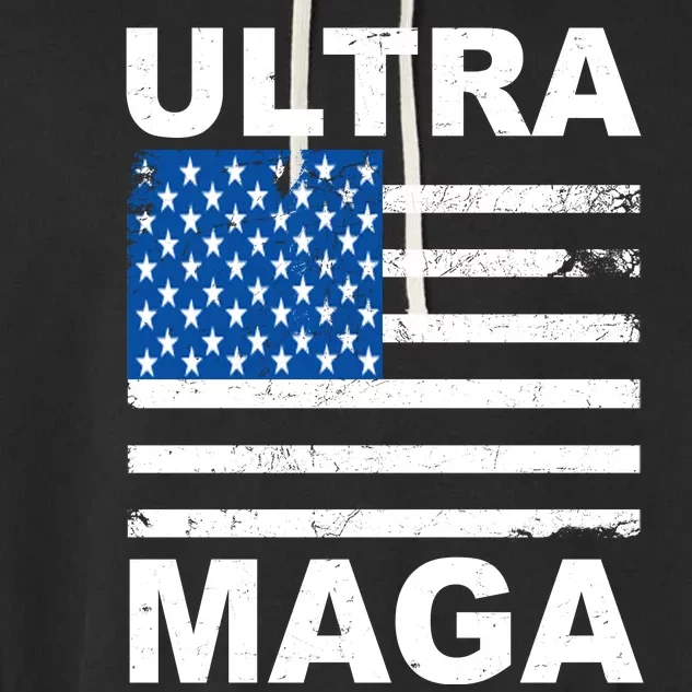 Ultra Maga Trump USA Flag Garment-Dyed Fleece Hoodie