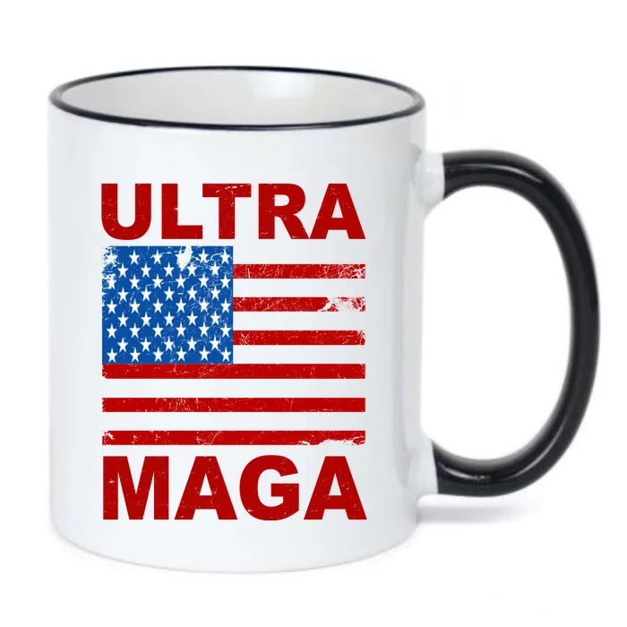 Ultra Maga Trump USA Flag Black Color Changing Mug