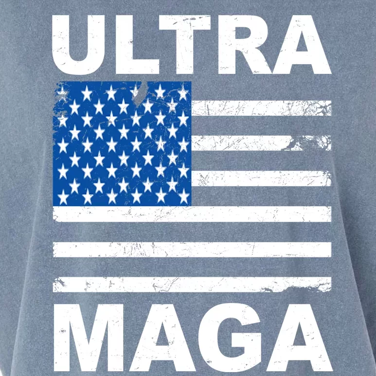 Ultra Maga Trump USA Flag Garment-Dyed Women's Muscle Tee