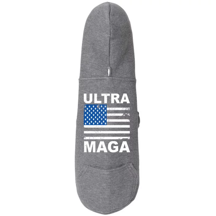 Ultra Maga Trump USA Flag Doggie 3-End Fleece Hoodie