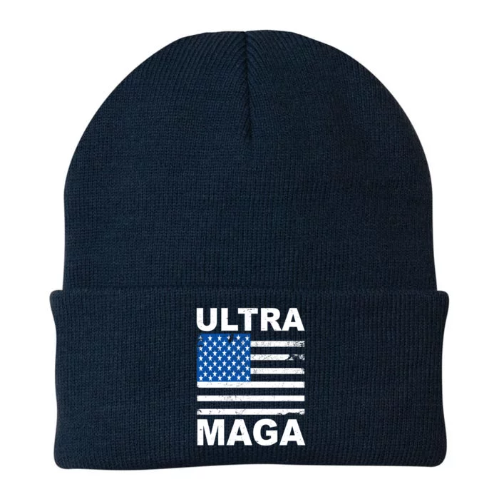 Ultra Maga Trump USA Flag Knit Cap Winter Beanie