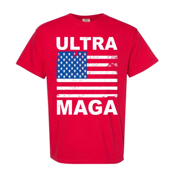 Ultra Maga Trump USA Flag Garment-Dyed Heavyweight T-Shirt