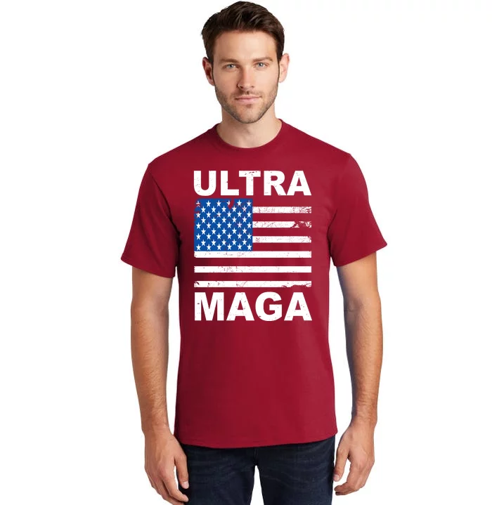 Ultra Maga Trump USA Flag Tall T-Shirt