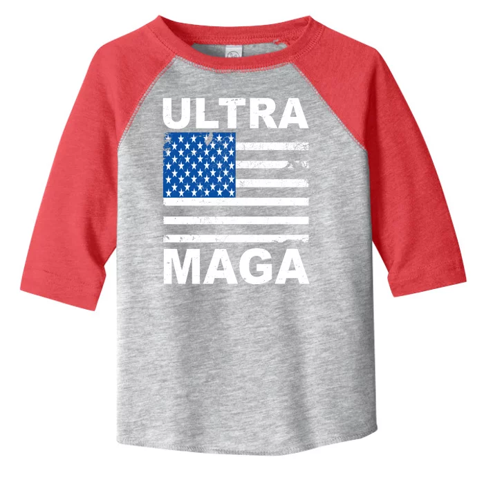 Ultra Maga Trump USA Flag Toddler Fine Jersey T-Shirt