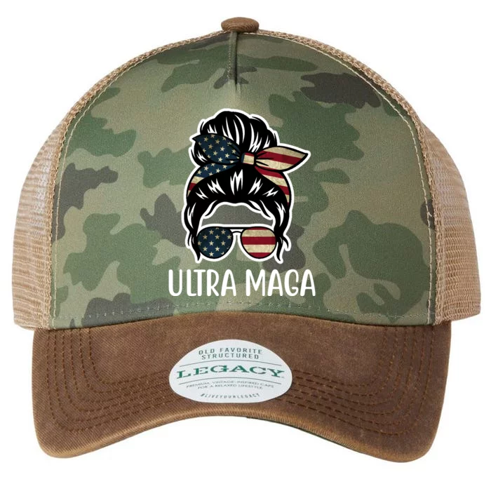 Ultra Maga Usa Female Bun Legacy Tie Dye Trucker Hat