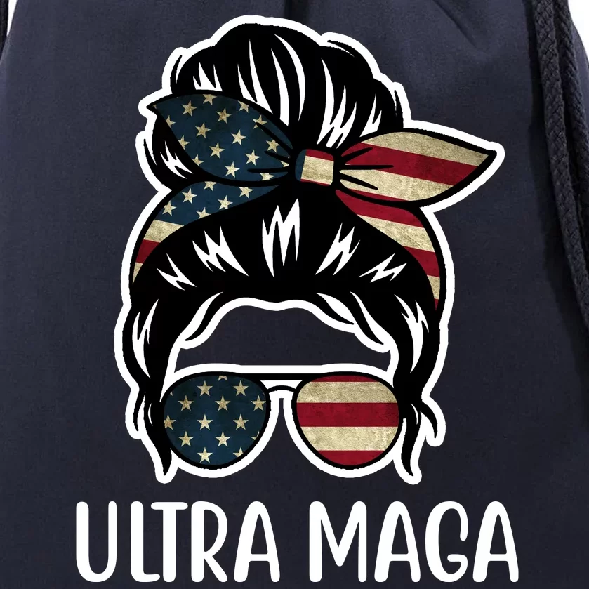 Ultra Maga Usa Female Bun Drawstring Bag