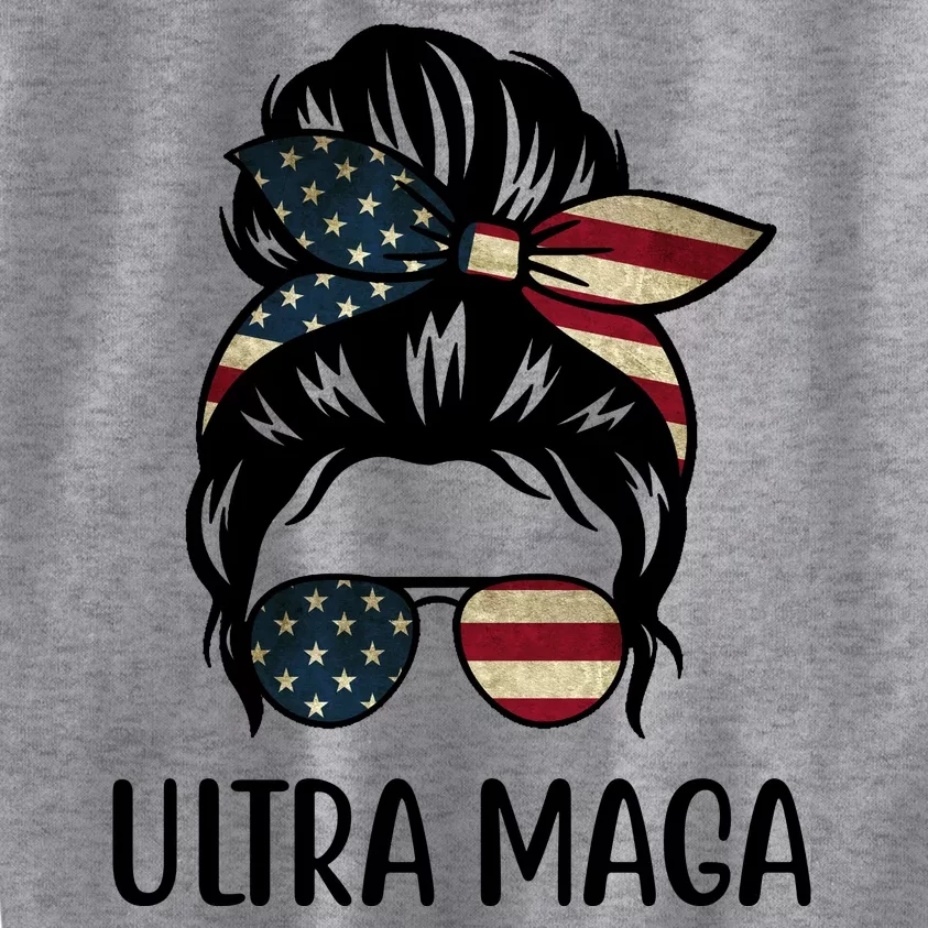 Ultra Maga Usa Female Bun Kids Sweatshirt