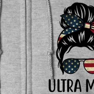 Ultra Maga Usa Female Bun Full Zip Hoodie