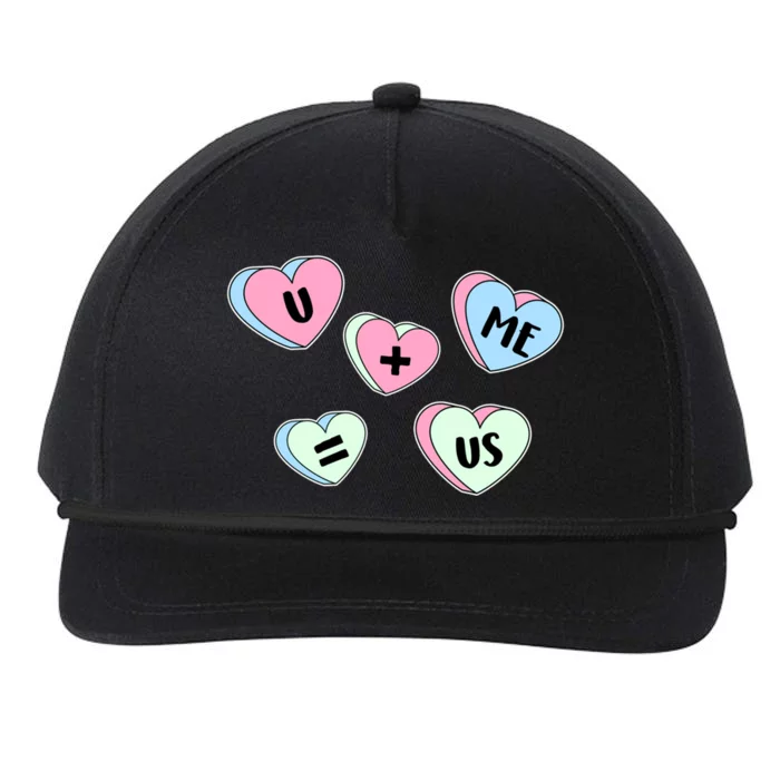 U + Me = Us Valentines Day Candy Gift Snapback Five-Panel Rope Hat