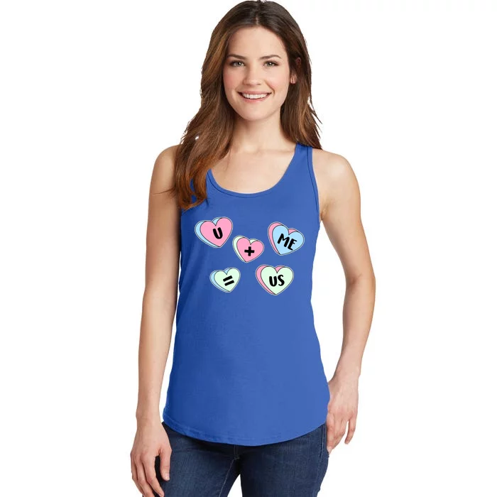 U + Me = Us Valentines Day Candy Gift Ladies Essential Tank