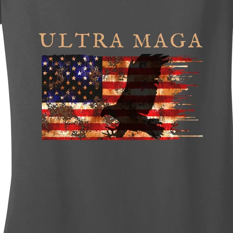 Ultra Maga Conservative Anti Biden Women's V-Neck T-Shirt