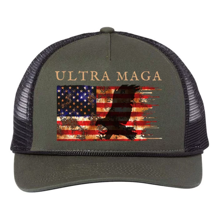 Ultra Maga Conservative Anti Biden Retro Rope Trucker Hat Cap