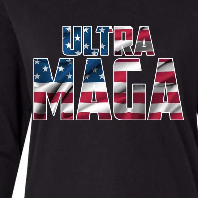 Ultra Maga USA Logo Womens Cotton Relaxed Long Sleeve T-Shirt