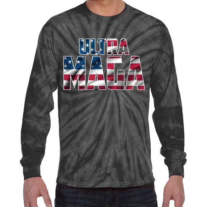 Ultra Maga USA Logo Tie-Dye Long Sleeve Shirt