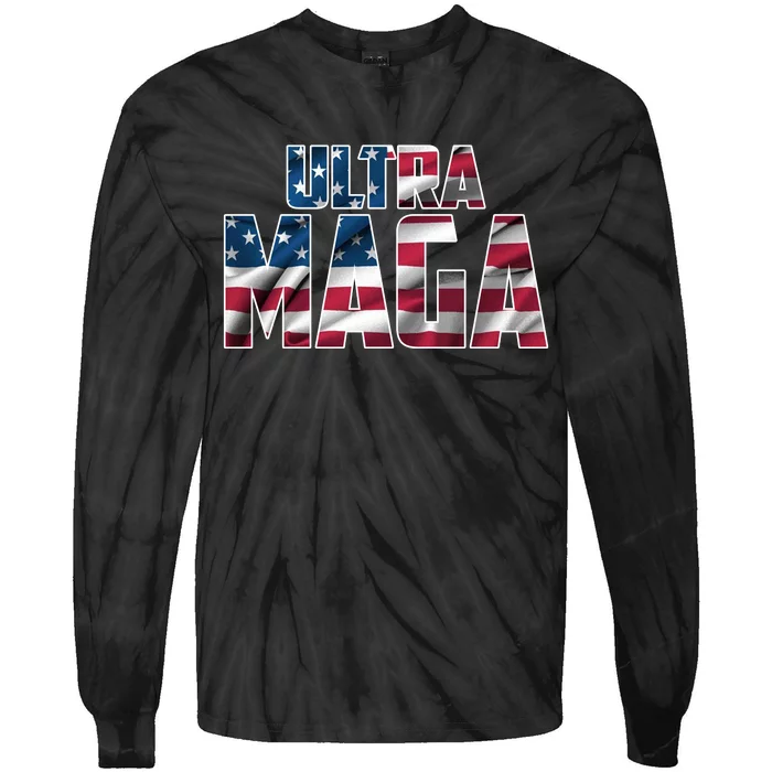 Ultra Maga USA Logo Tie-Dye Long Sleeve Shirt