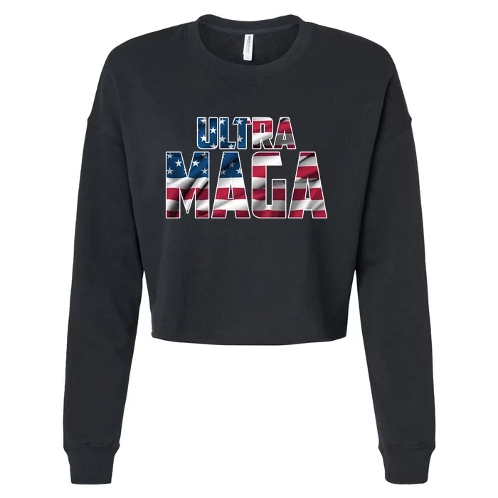 Ultra Maga USA Logo Cropped Pullover Crew