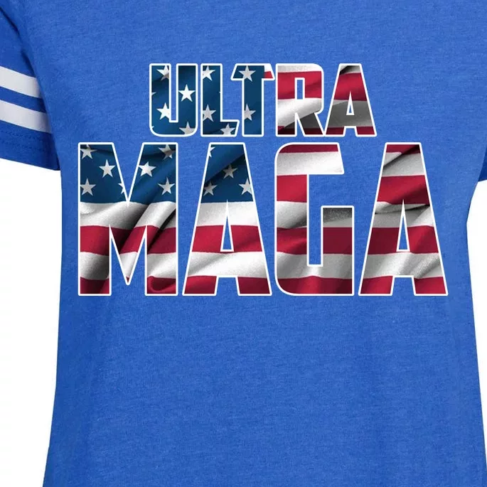 Ultra Maga USA Logo Enza Ladies Jersey Football T-Shirt