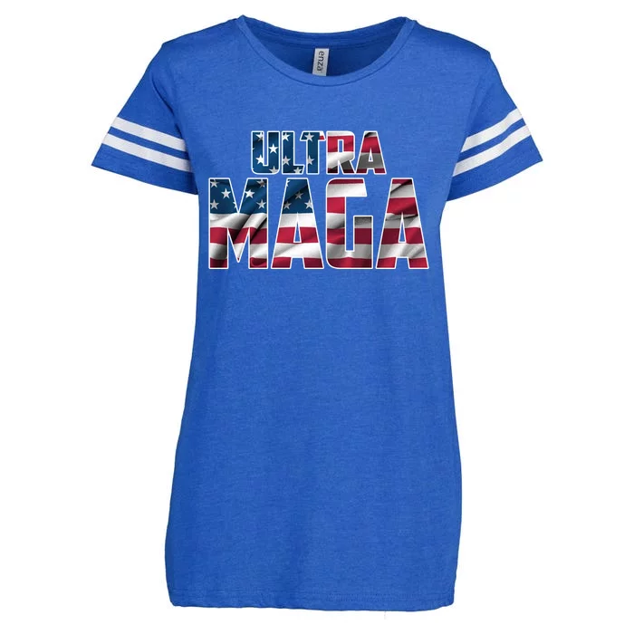 Ultra Maga USA Logo Enza Ladies Jersey Football T-Shirt