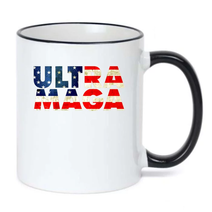 Ultra Maga USA American Flag Black Color Changing Mug