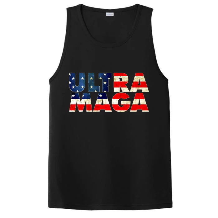 Ultra Maga USA American Flag Performance Tank