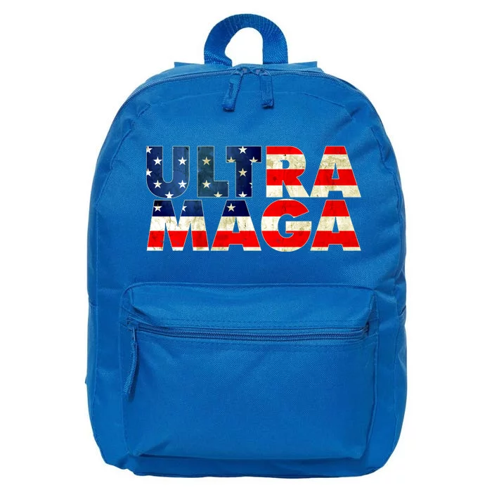 Ultra Maga USA American Flag 16 in Basic Backpack