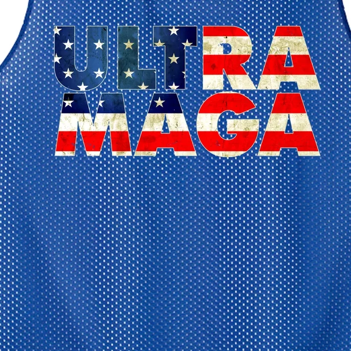 Ultra Maga USA American Flag Mesh Reversible Basketball Jersey Tank