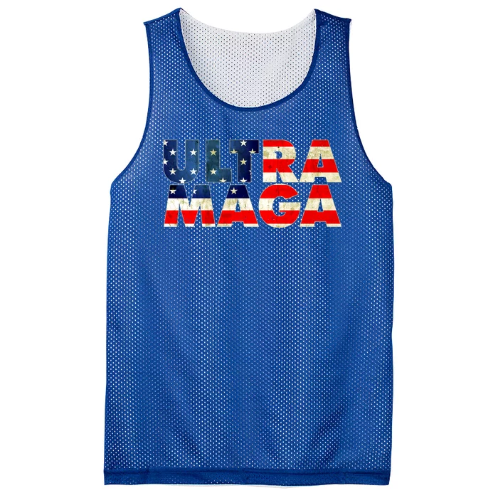 Ultra Maga USA American Flag Mesh Reversible Basketball Jersey Tank