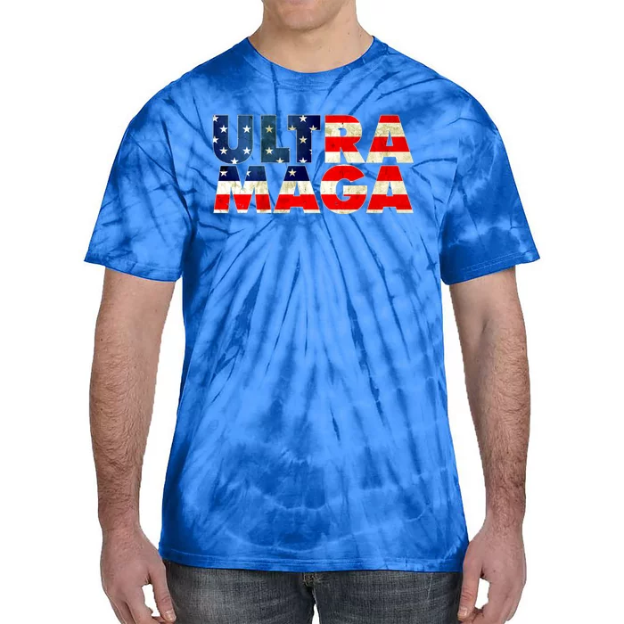 Ultra Maga USA American Flag Tie-Dye T-Shirt