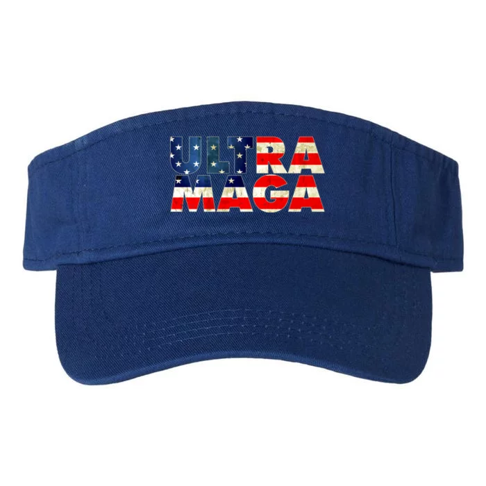 Ultra Maga USA American Flag Valucap Bio-Washed Visor