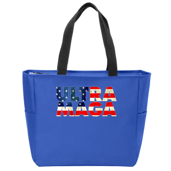 Ultra Maga USA American Flag Zip Tote Bag