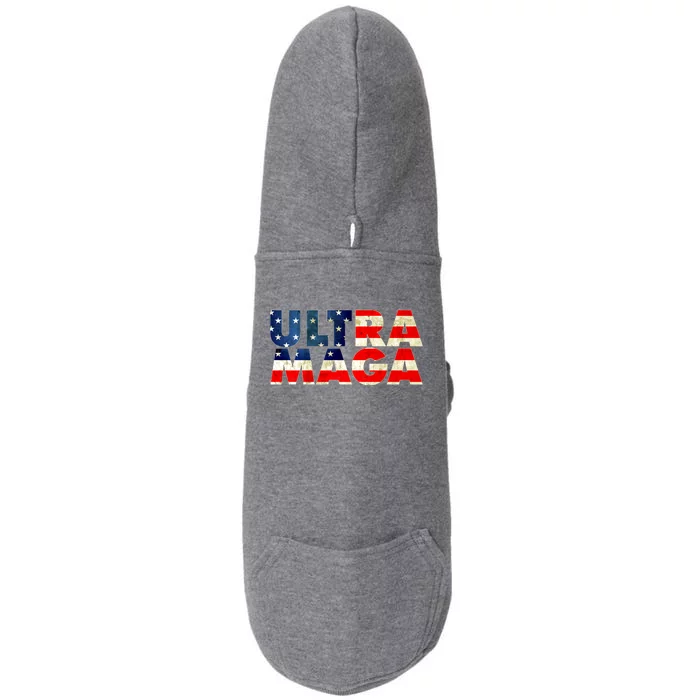 Ultra Maga USA American Flag Doggie 3-End Fleece Hoodie