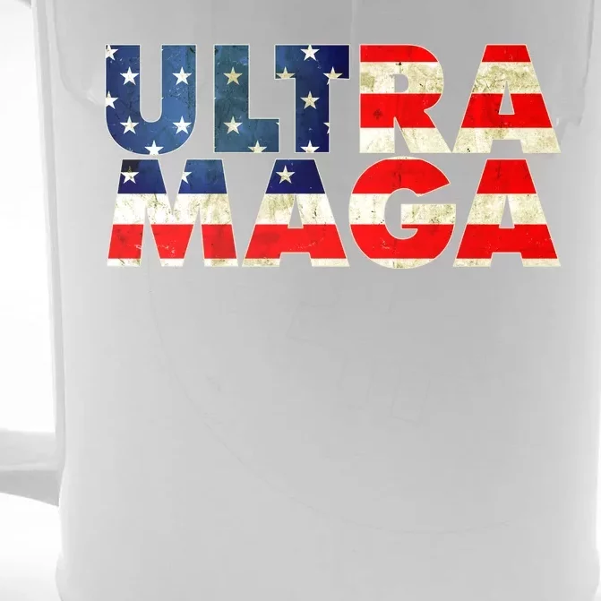 Ultra Maga USA American Flag Front & Back Beer Stein