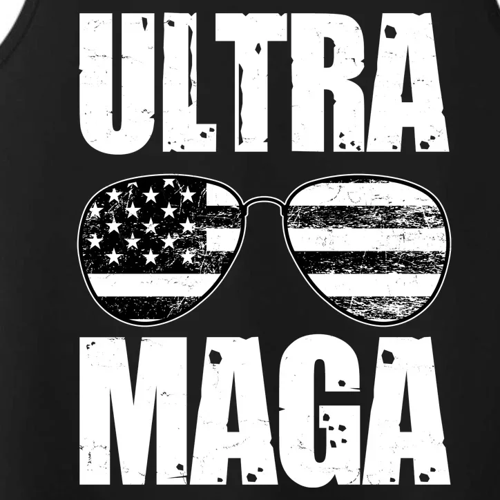 Ultra Maga USA Flag Sunglasses Performance Tank