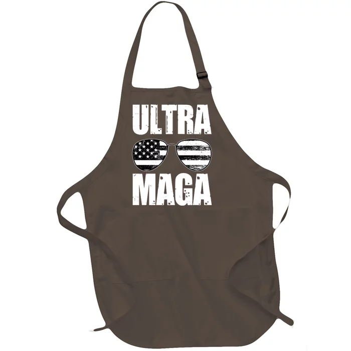 Ultra Maga USA Flag Sunglasses Full-Length Apron With Pocket