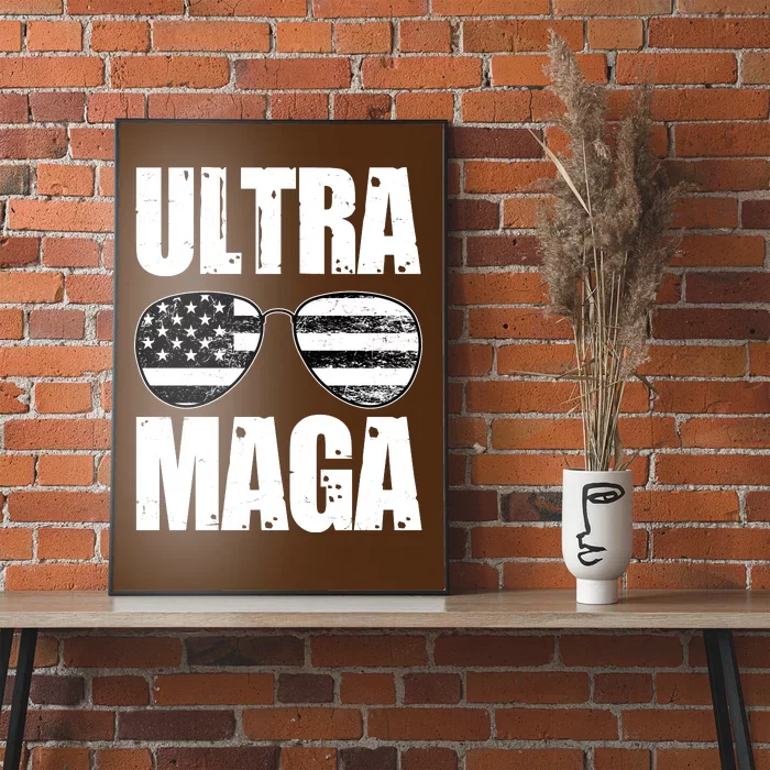 Ultra Maga USA Flag Sunglasses Poster