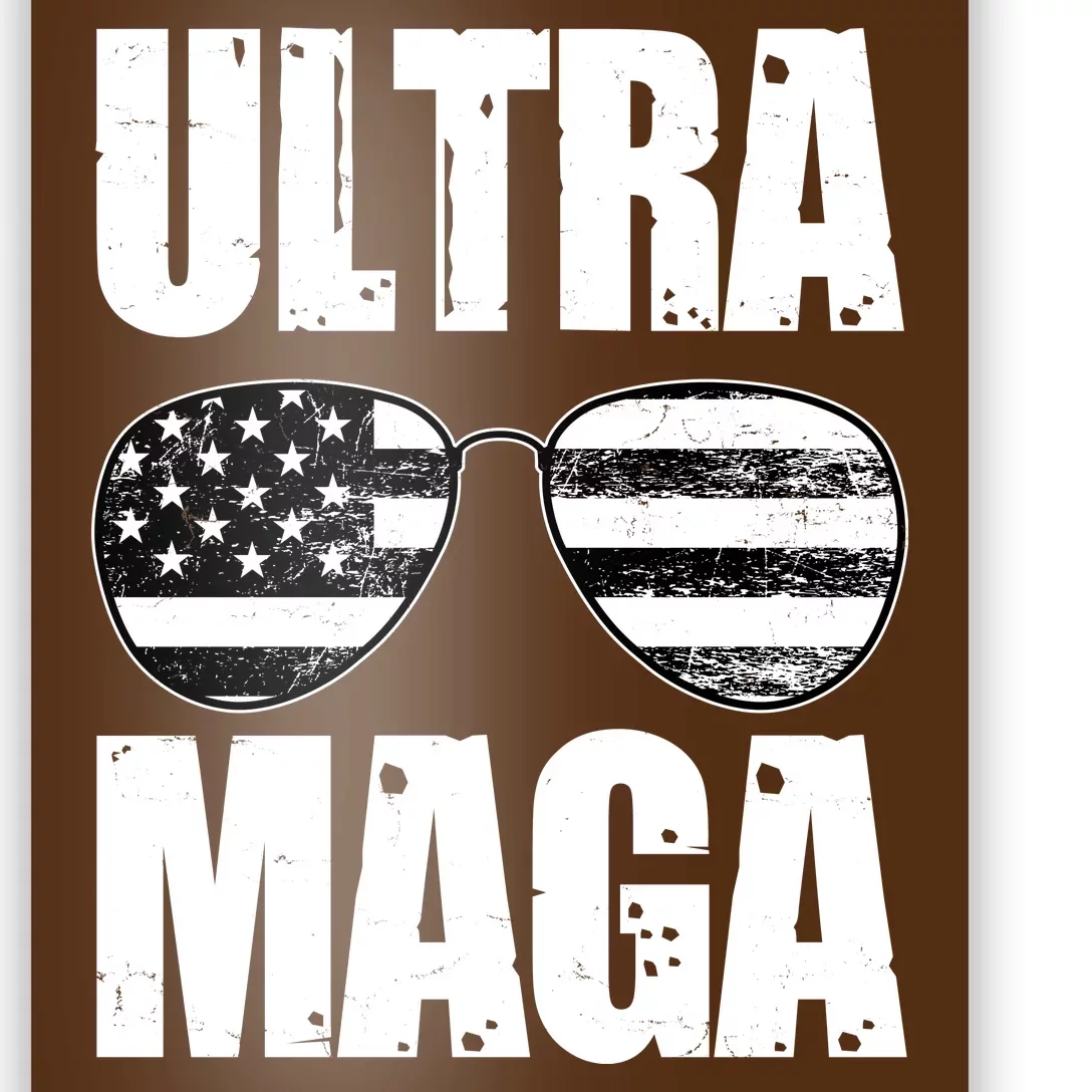 Ultra Maga USA Flag Sunglasses Poster