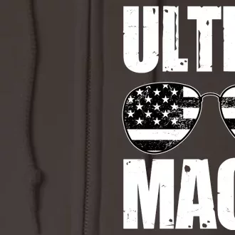 Ultra Maga USA Flag Sunglasses Full Zip Hoodie