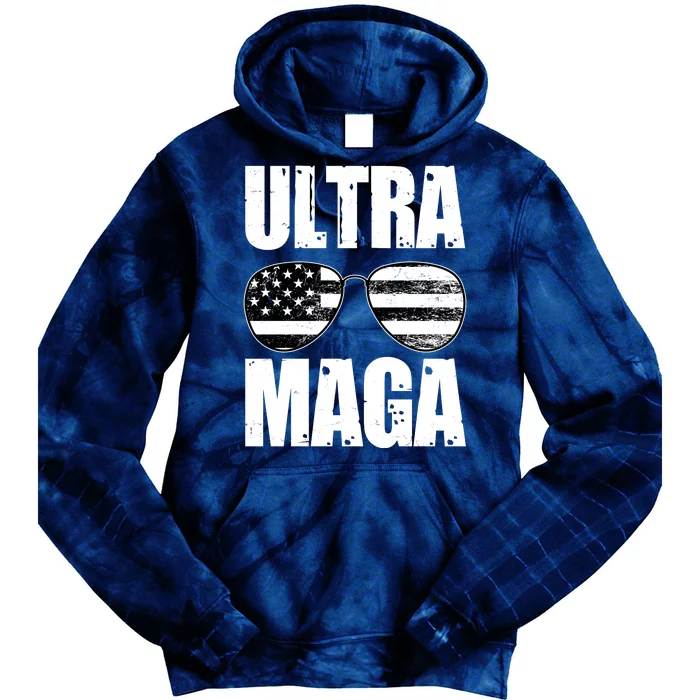 Ultra Maga USA Flag Sunglasses Tie Dye Hoodie