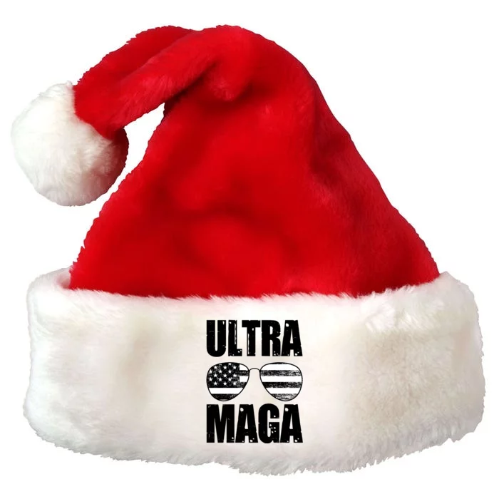 Ultra Maga USA Flag Sunglasses Premium Christmas Santa Hat