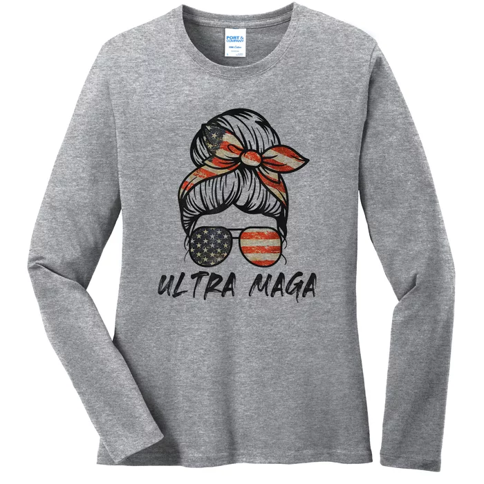 Ultra Maga USA Ladies Long Sleeve Shirt