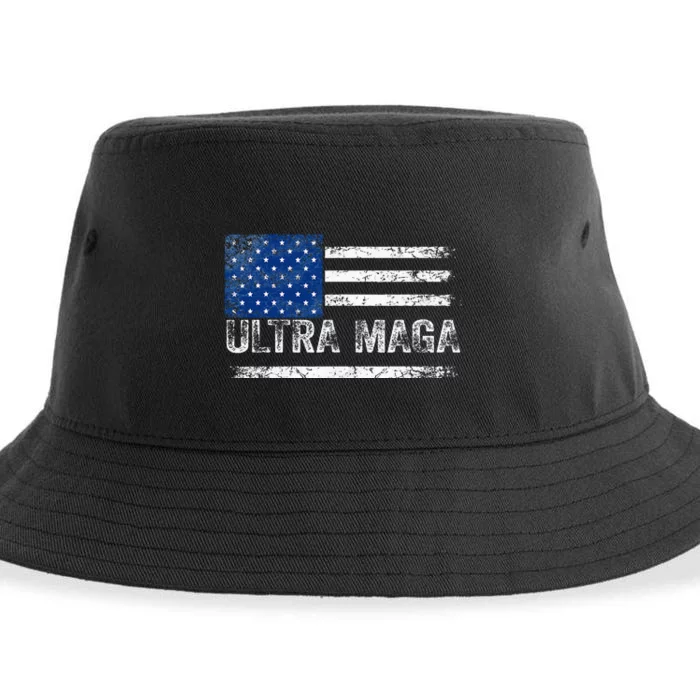 Ultra Maga Us Flag Usa Top American Ultra Mega Sustainable Bucket Hat