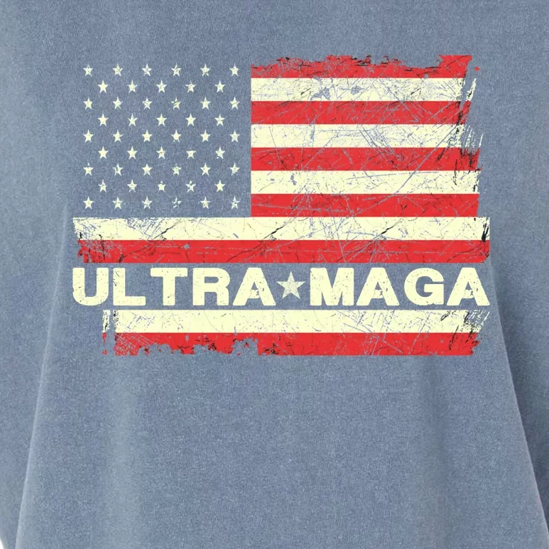 Ultra MAGA USA Flag Garment-Dyed Women's Muscle Tee