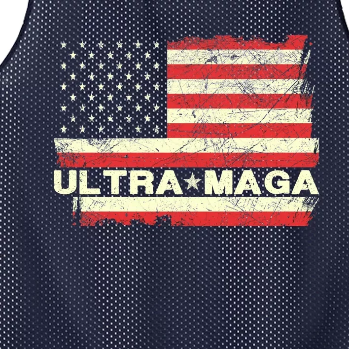 Ultra MAGA USA Flag Mesh Reversible Basketball Jersey Tank