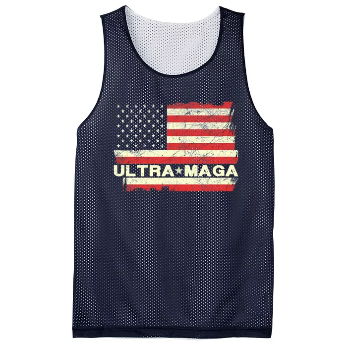 Ultra MAGA USA Flag Mesh Reversible Basketball Jersey Tank